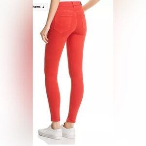 Hudson Womens Nico Denim Mid-Rise Super Skinny women Jeans Red size 25 NWT